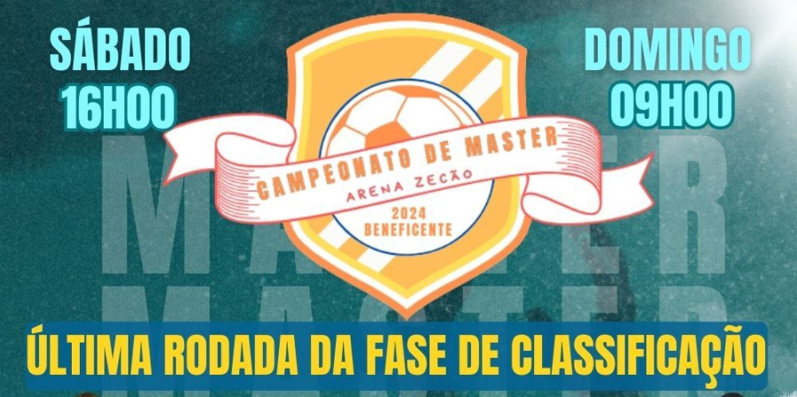 Campeonato de Futebol Master Beneficente terá a última rodada da fase classificatória neste Final de Semana.