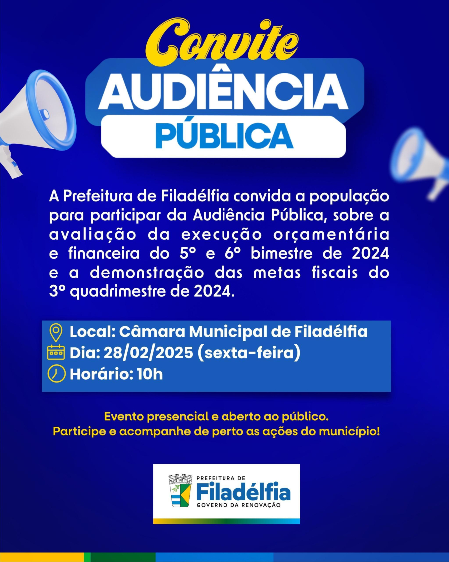 ATENÇÃO, POPULAÇÃO DE FILADÉLFIA!